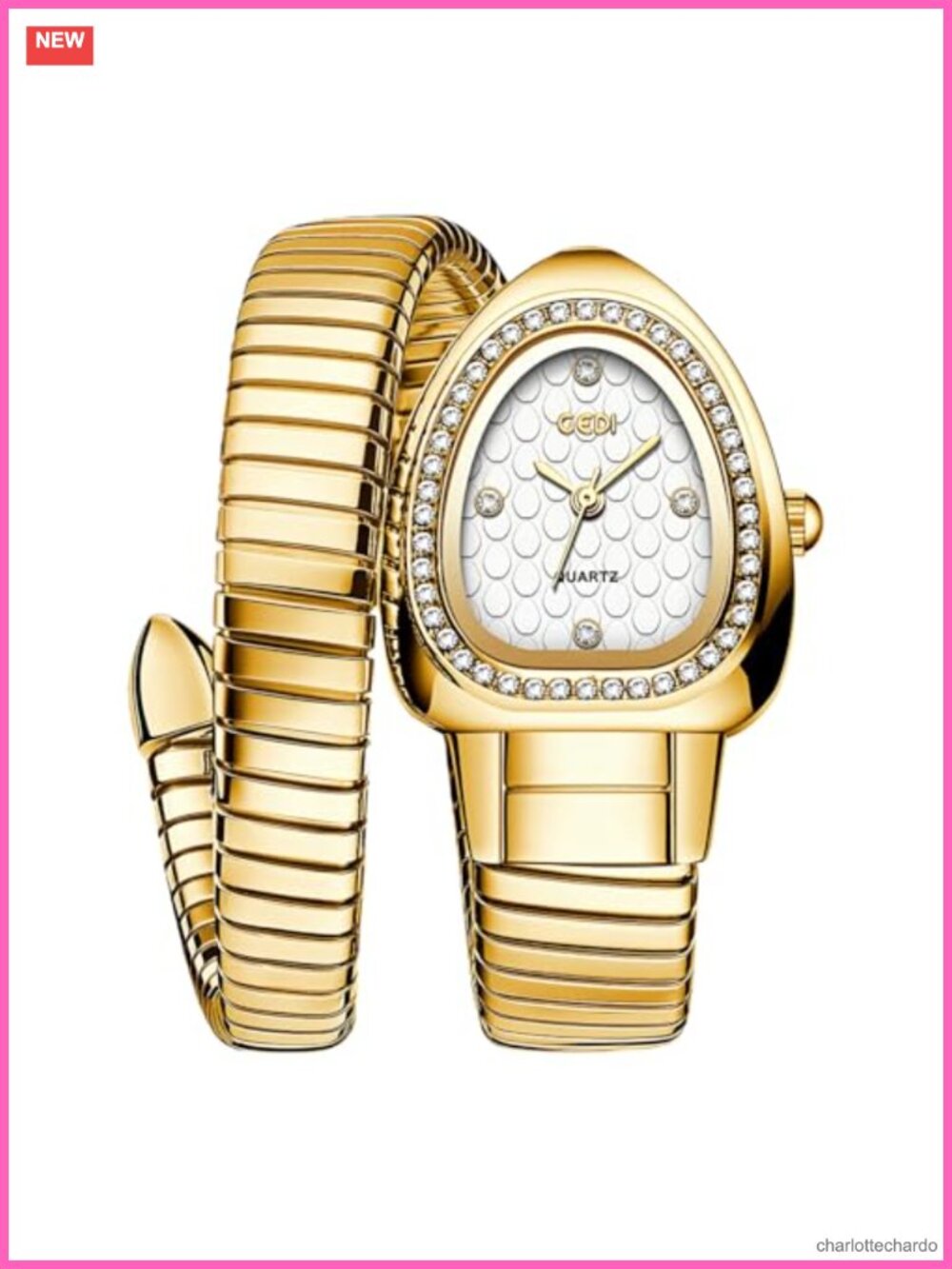 Snake Bracelet Watch Women Wrap Around Bangle Wristwatch Quartz Cuff Dress